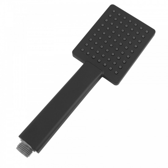 Square Black Sliding Shower Rail with Handheld Shower Wall Connector Set